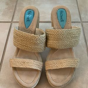 Espadrille style wedge platform sandal